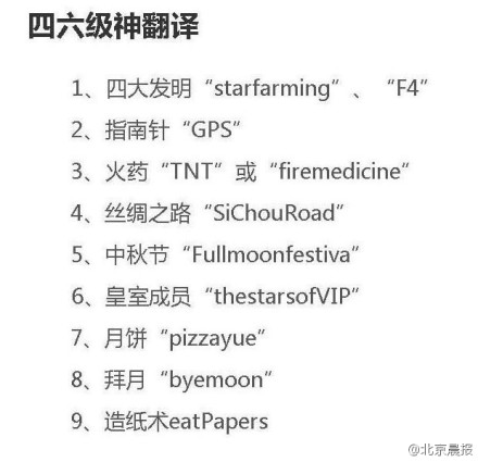 <em>英语</em>四六级神<em>翻译</em>频出 盘点因<em>英语</em>太烂闹笑话